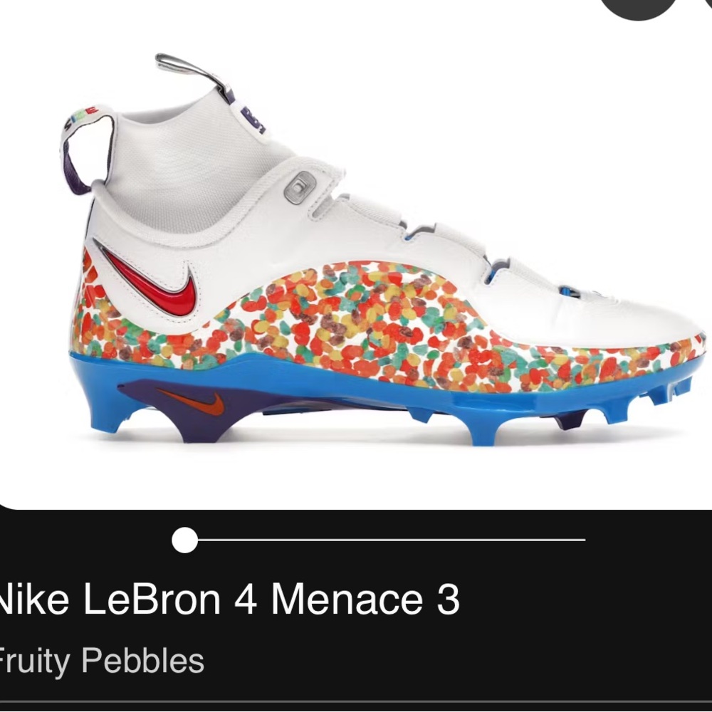 Nike LeBron IV Menace 3 ”Fruity Pebbles” football cleats - Picture 3 of 11